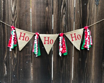HoHoHo Banner,HoHoHo,Christmas,Christmas Banner,Santa Banner,Christmas Decoration,Christmas Decor,Holiday Decor,Red & Green, Photo Prop