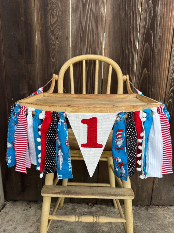 High Chair Banner,Seuss Inspired Banner,Highchair Banner,First Birthday,High Chair Banner,1st Birthday,Dr Seuss,Photo Prop,Baby Shower