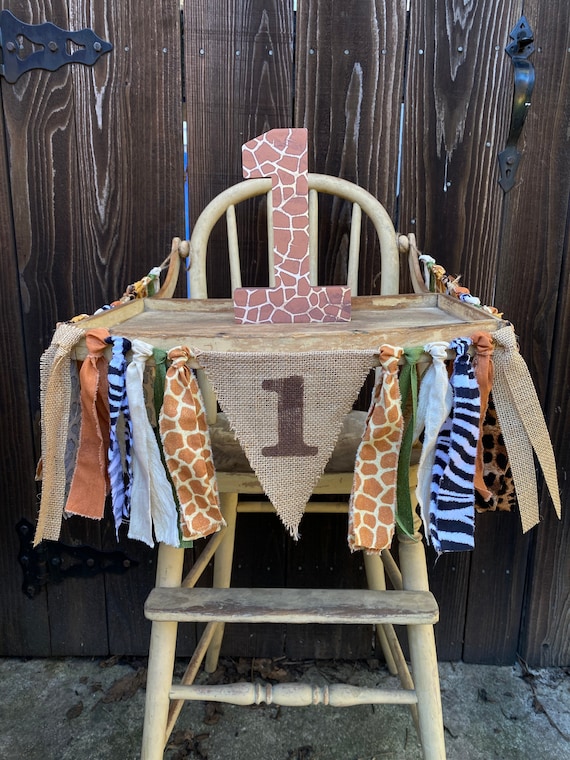 High Chair Banner,Wild One,Safari Banner,Jungle,Animal Print,Zoo,1st Birthday, First Birthday,Cake Smash,Photo Backdrop,Fabric Garland,Prop