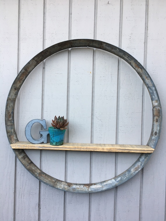 Wine Barrel Ring,Metal Ring,Metal Decor,Rustic Decor,Farmhouse Decor,Rustic Wall Art,Wine Barrel,Wine Barrel Ring Shelf,Wine Barrel Heart