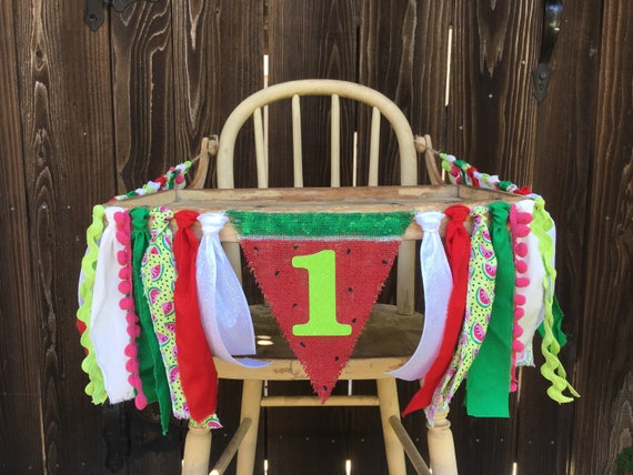 High Chair Banner, Watermelon,First Birthday,1st Birthday,Watermelon Birthday,One In A Melon,Cake Smash,Backdrop,Photo Prop,Banner,Summer