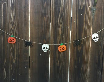 Halloween Banner,Pumpkin Banner,Spider Banner,Skull Banner,Halloween Decor,Halloween Decorations,Halloween Garland,Halloween Party,Halloween