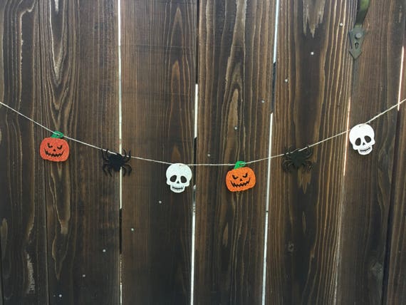 Halloween Banner,Pumpkin Banner,Spider Banner,Skull Banner,Halloween Decor,Halloween Decorations,Halloween Garland,Halloween Party,Halloween