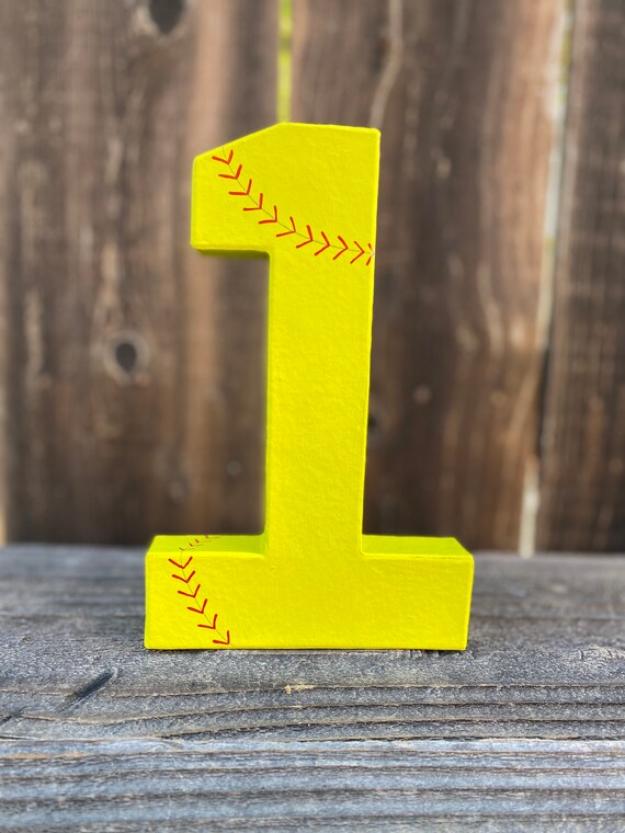 Number 1 Photo Prop,First Birthday,Softball Number 1,Sports Birthday,Softball,Softball Theme,Number One,1st Birthday,Table Centerpiece