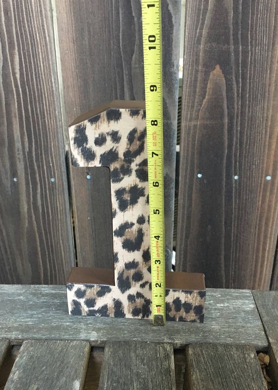 Number 1 Photo Prop,First Birthday,Animal Print,Cheetah,Cheetah Number 1,Safari Party,Number One,1st Birthday,Zoo,Table Centerpiece,8 inches