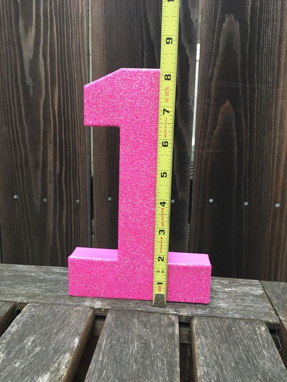 Number 1 Photo Prop, First Birthday, Pink 1, Pink, Glitter, Cake Smash, 1st, Number One, Table Centerpiece, Photo Prop, 8 inches