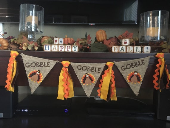 Thanksgiving Banner,Turkey,Turkey Banner,Gobble,Thanksgiving,Felt Banner,Turkey Day,Felt Turkey,Kids Thanksgiving,Gobble Gobble,Fall