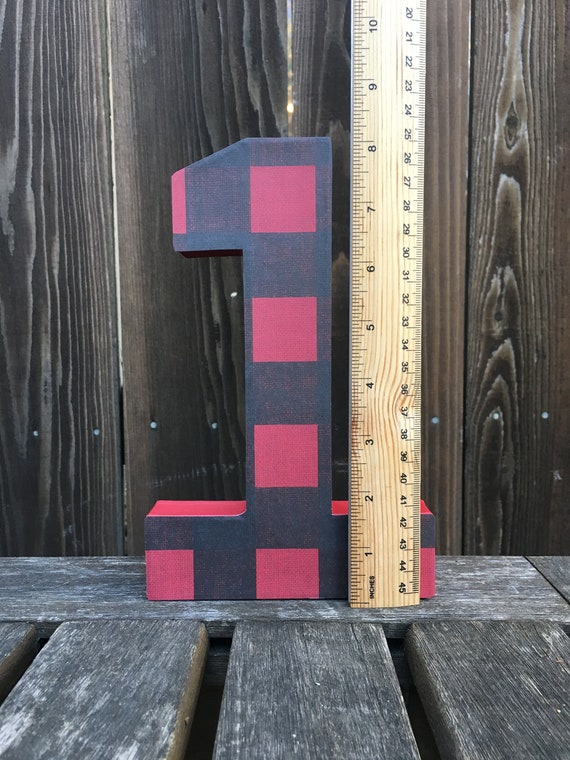 Number 1 Photo Prop,First Birthday,Buffalo Check,Wilderness,Camping,Outdoor,Lumberjack,Plaid,Number One,Photo Prop,Cake Smash,Centerpiece