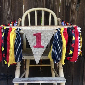 High Chair Banner, Mickey Inspired, First Birthday, Mouse First Birthday, 1st Birthday, First Birthday, Photo Prop, Highchair Banner