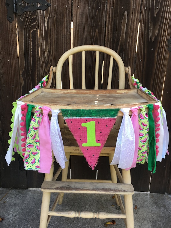 High Chair Banner, Watermelon,First Birthday,1st Birthday,Watermelon Birthday,One In A Melon,Cake Smash,Backdrop,Photo Prop,Banner,Summer