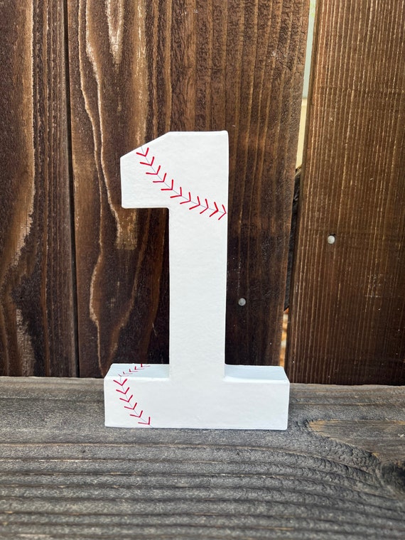 Number 1 Photo Prop,First Birthday,Baseball Number 1,Sports Birthday,Baseball,Baseball Theme,Number One,1st Birthday,Table Centerpiece