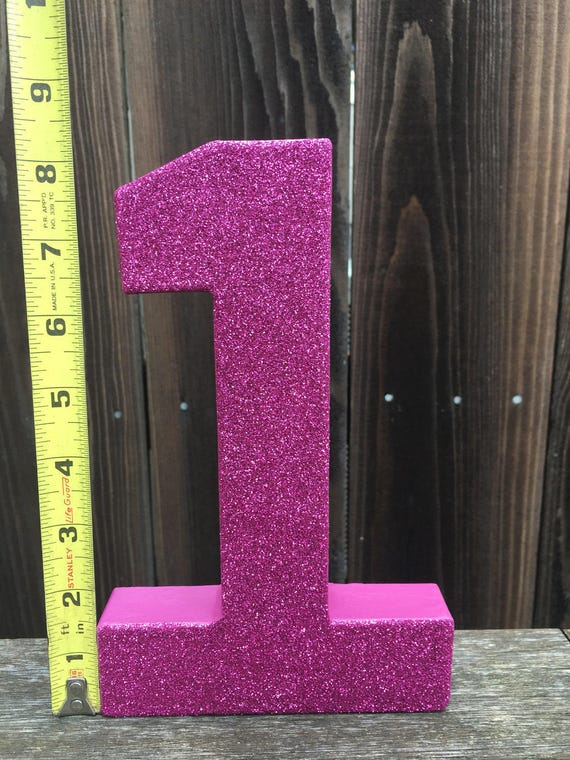 Number 1 Photo Prop, First Birthday, 1st Birthday, Hot Pink, Pink, Bright Pink, Photo Prop, 1st, Number One, Table Centerpiece, 8 inches