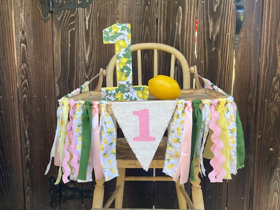 High Chair Banner,1st Birthday,1st Birthday Banner,First Birthday,Lemon High Chair Banner,Lemon Theme,Pink Lemonade,Garland,Photo Prop