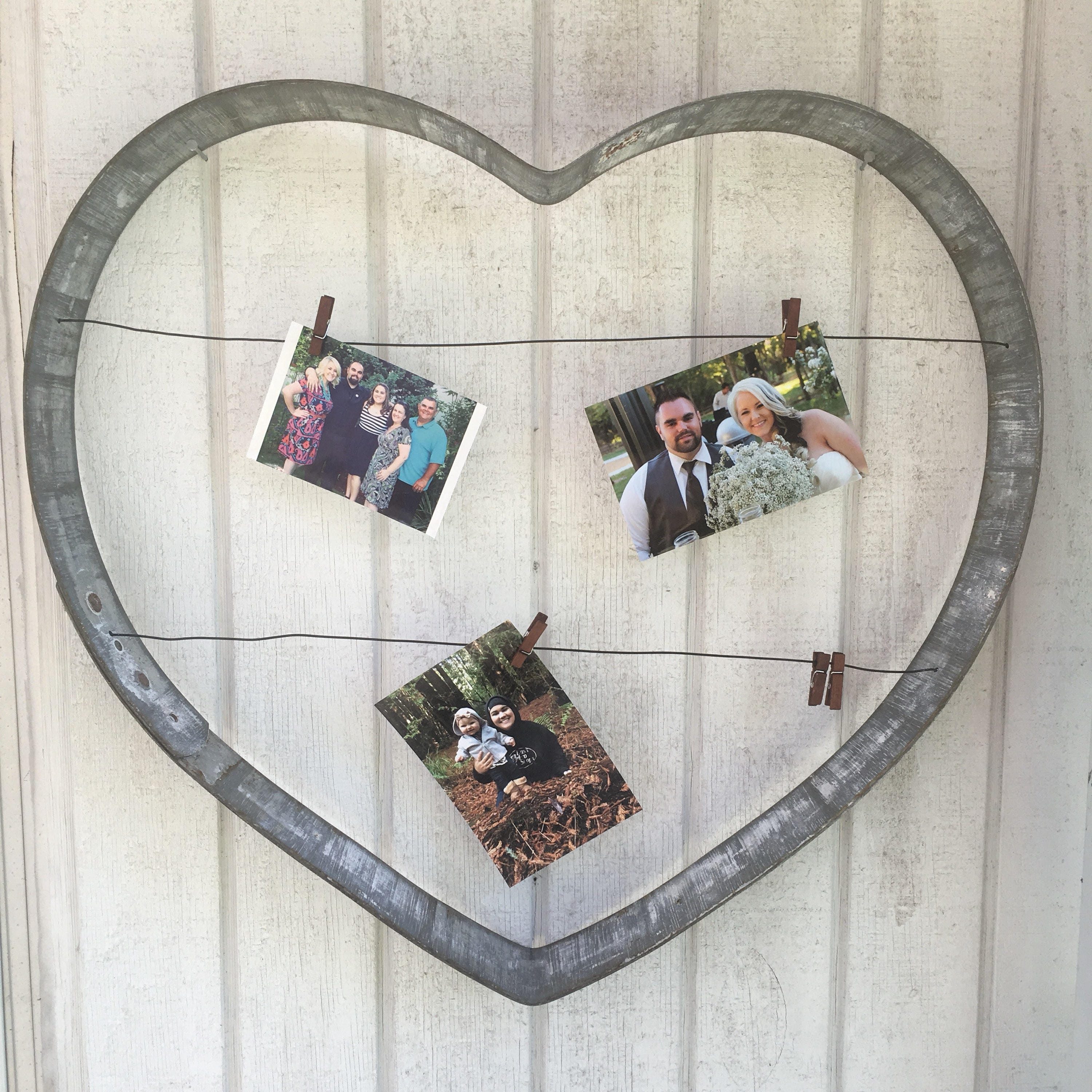 Wine Barrel Heart Metal Decor Rustic