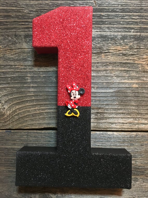 Number 1 Photo Prop,First Birthday,1st Birthday,Minnie Inspired,Minnie,Mouse Birthday,8 inch,Number One,Number 1,Photo Prop,Centerpiece