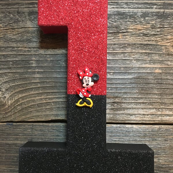 Number 1 Photo Prop,First Birthday,1st Birthday,Minnie Inspired,Minnie,Mouse Birthday,8 inch,Number One,Number 1,Photo Prop,Centerpiece