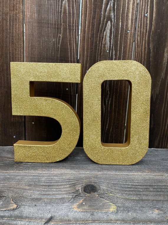 50th Wedding Anniversary,Golden Anniversary,Photo Prop,50th Anniversary,Golden 50th, Cake Table,Table Centerpiece,Milestone Birthday,12 inch