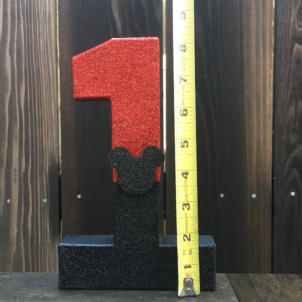 Number 1 Photo Prop, Mouse , First Birthday, 1st Birthday, Mickey Inspired, #1 Photo Prop, Table Centerpiece, Mouse Photo Prop, 8 inches