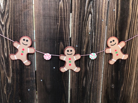 Gingerbread Man Banner,Gingerbread Man,Christmas Banner,Gingerbread decor,Gingerbread,Gingerbread Garland,Christmas Garland,Holiday Banner