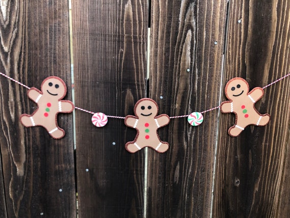 Gingerbread Man Banner,Gingerbread Man,Christmas Banner,Gingerbread decor,Gingerbread,Gingerbread Garland,Christmas Garland,Holiday Banner