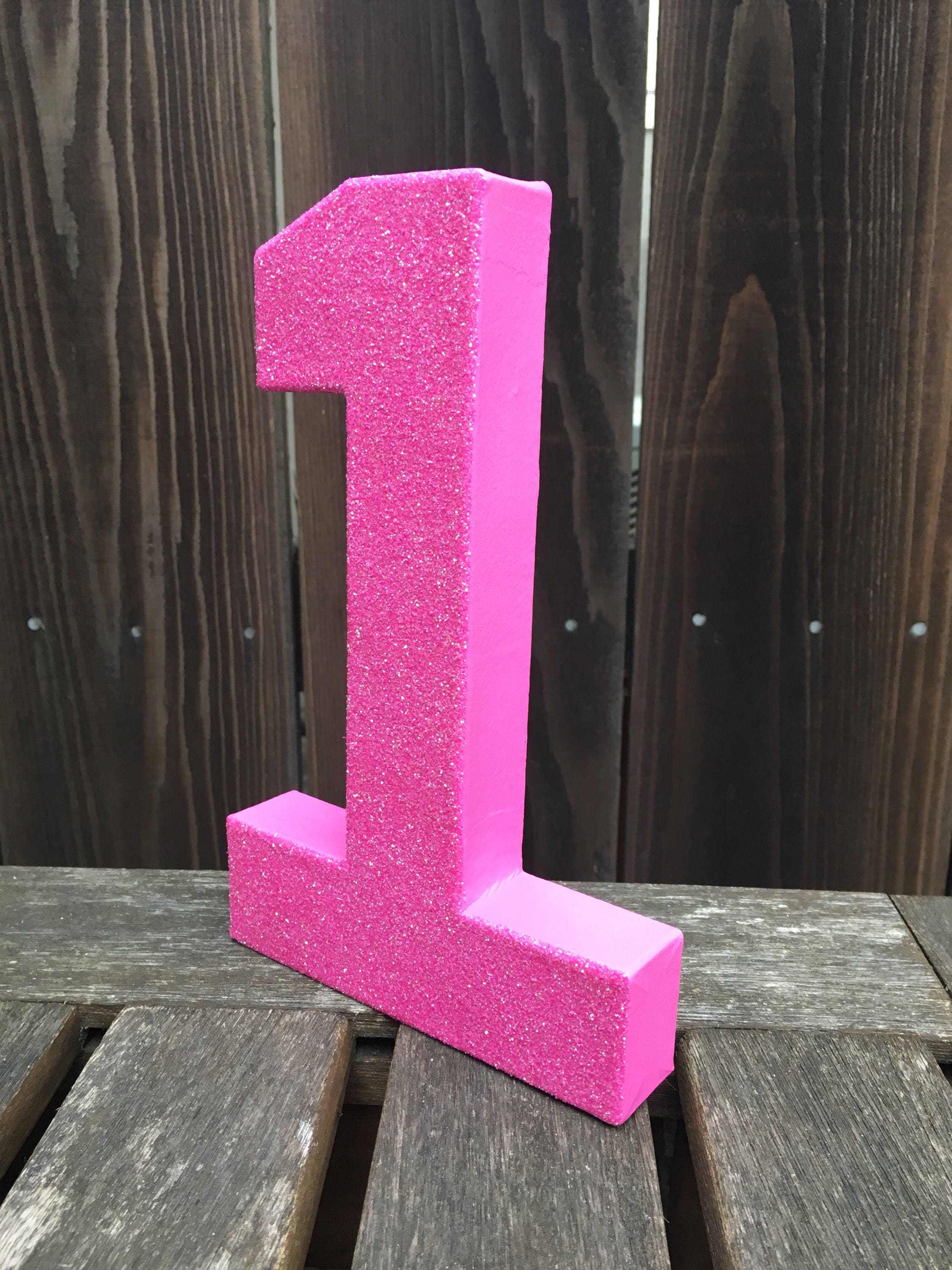 Number 1 Photo Prop First Birthday Pink 1 Pink Glitter | Etsy