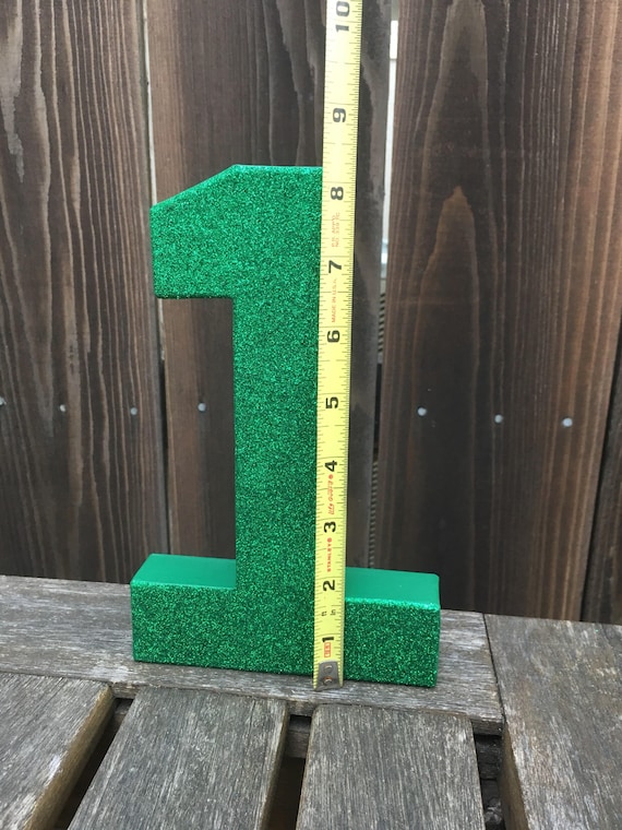 Number 1 Photo Prop, First Birthday, 1st Birthday, Photo Prop, Glitter #1, Green One, Green Glitter, Table Centerpiece, Number One, 8 inches