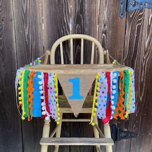 High Chair Banner,Rainbow,Rainbow Birthday,Circus Birthday,First Birthday,1st Birthday,Boy Birthday, Girl Birthday,Photo Prop,Baby Shower