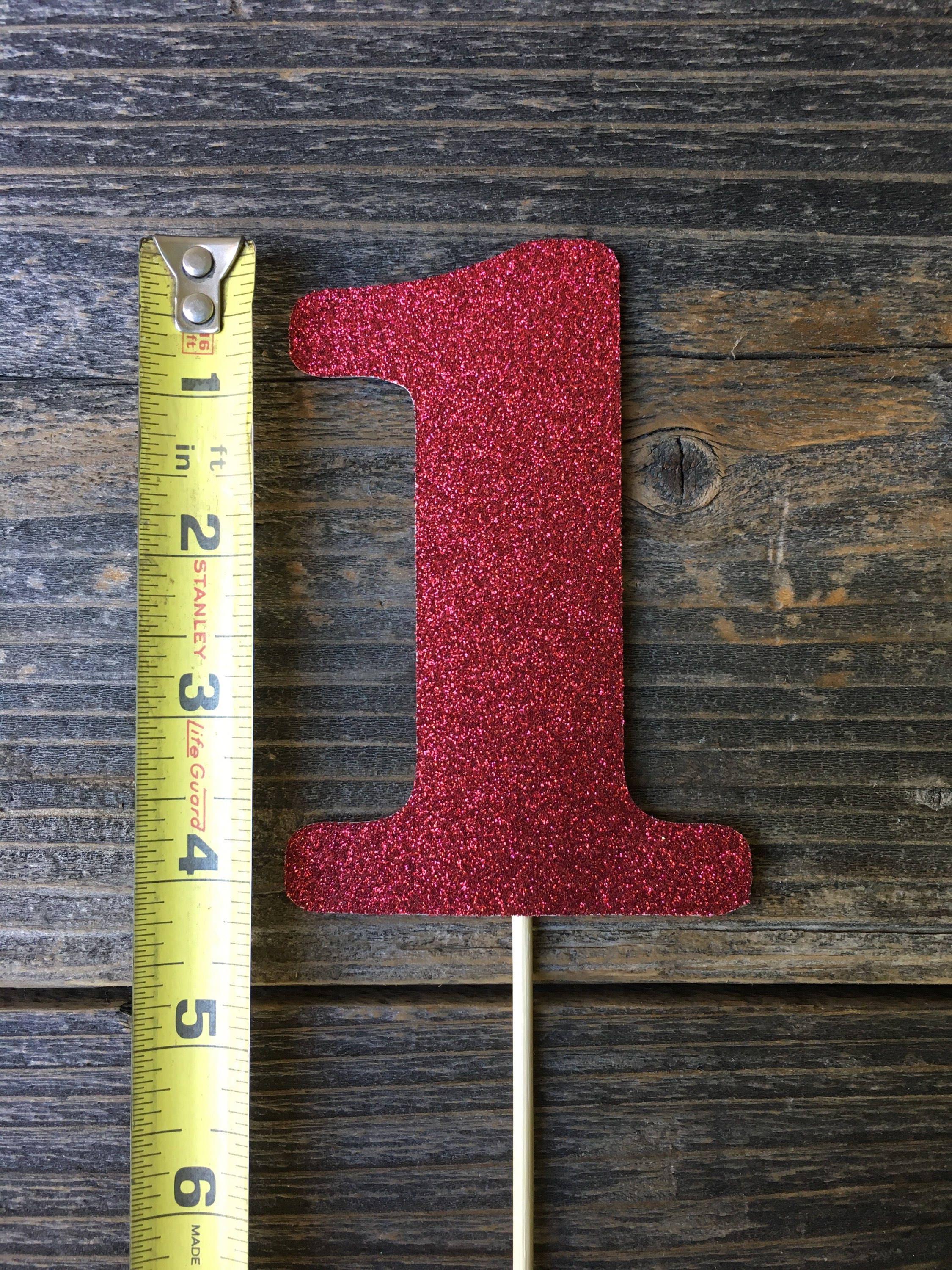 Cake Topper, Glitter Number, Number 1, Number One, First Birthday, 1st