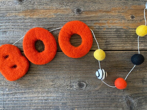 Boo Garland,Halloween Garland,Halloween Decor,Halloween Felt Garland,Halloween Felt,Boo,Spooky,Halloween Boo Banner,Halloween Boo Decor