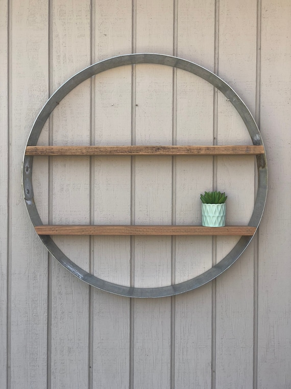 Wine Barrel Ring,Metal Ring,Metal Decor,Rustic Decor,Farmhouse Decor,Rustic Wall Art,Wine Barrel,Wine Barrel Ring Shelf,Wine Barrel Heart