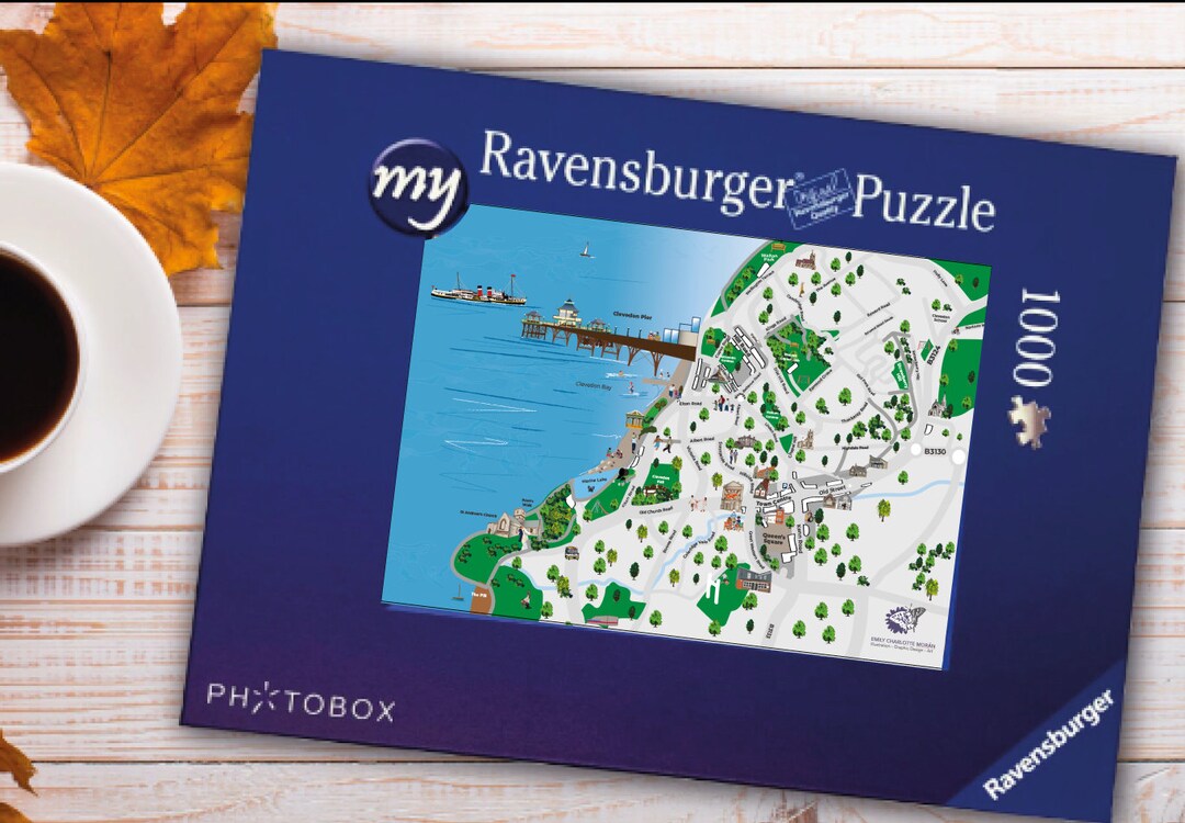 Map of Clevedon Jigsaw Puzzle Somerset Print Bristol Art Etsy