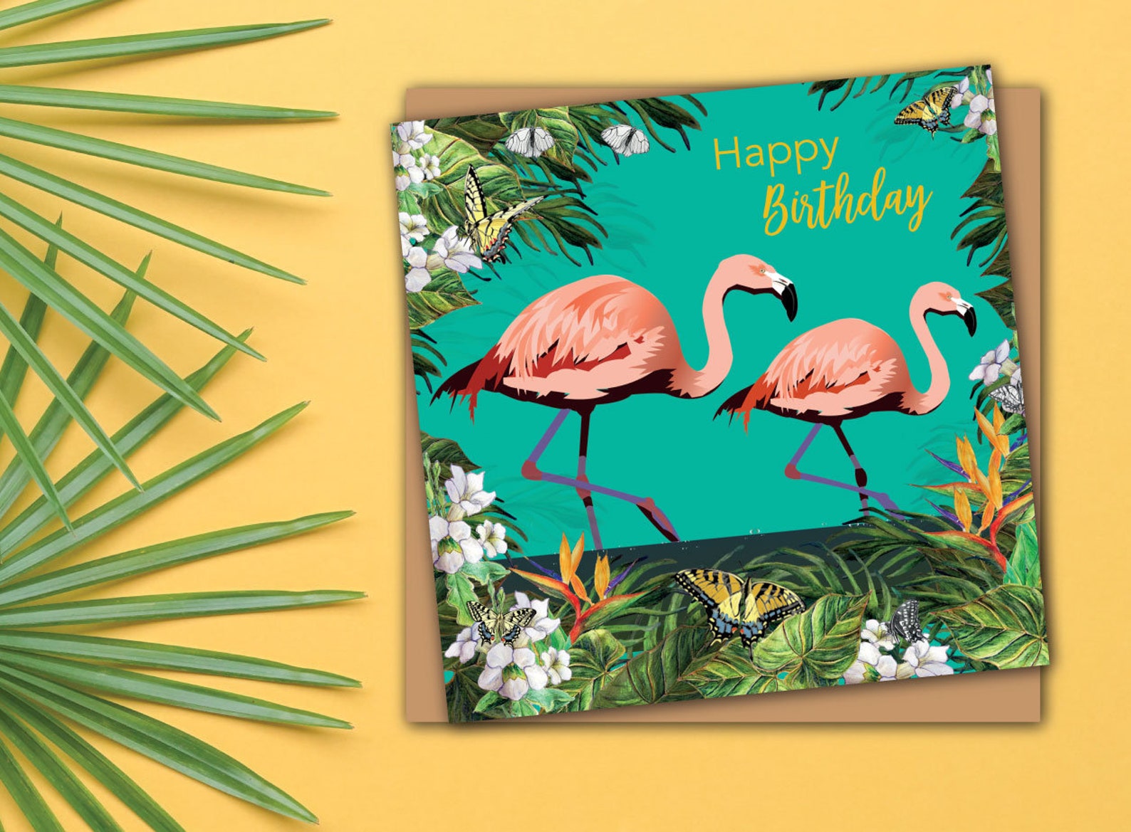 Flamingo Birthday Card Bird Print Personalised - Etsy