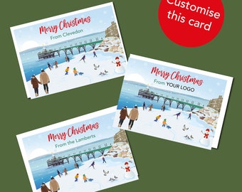 Clevedon Pier Christmas Card - Personalised Christmas Card - Personalisation - Clevedon Card