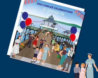 Clevedon Pier Jubilee Card 2022- Clevedon Pier Greeting Card - Clevedon Pier Birthday Card