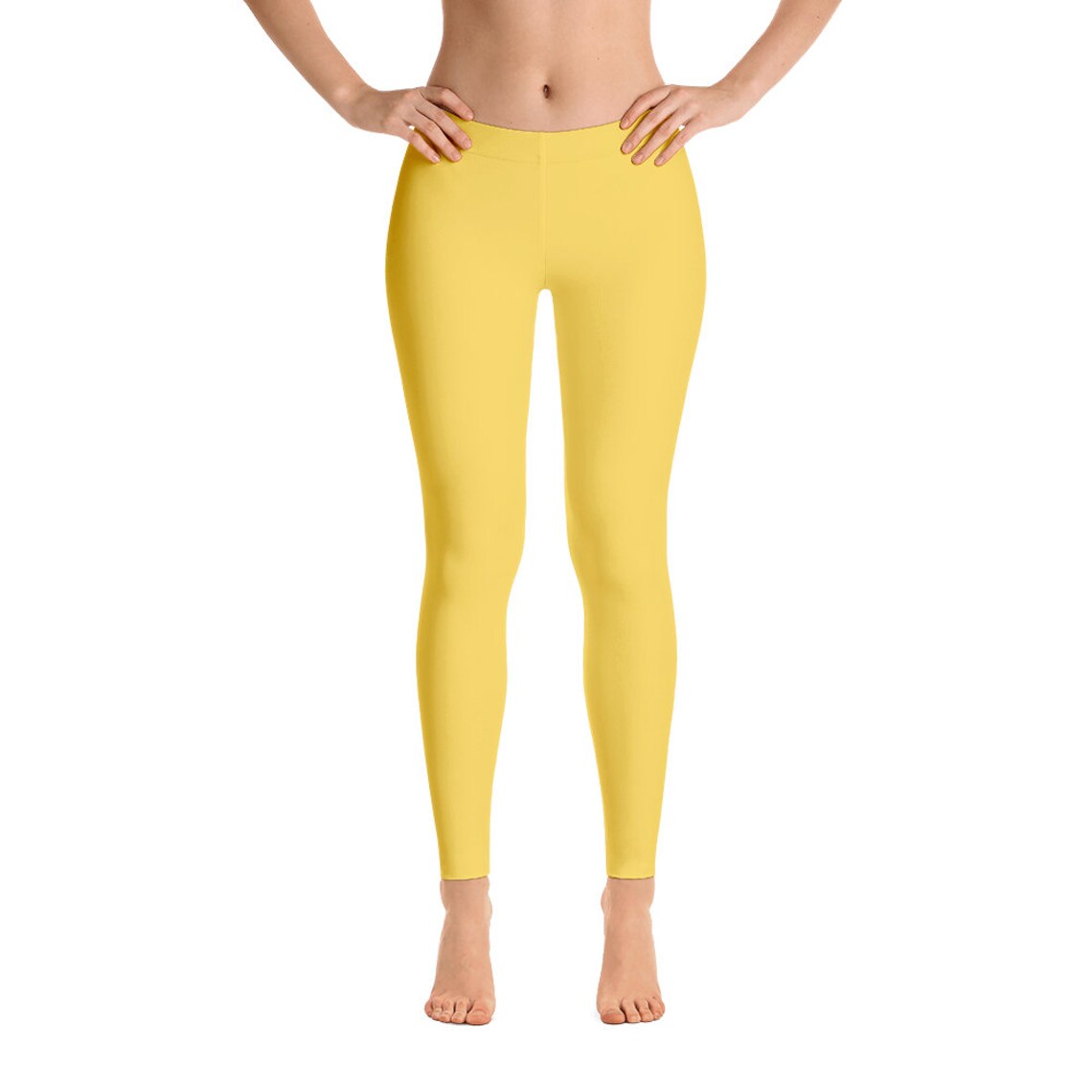 READY TO SHIP Mustard Yellow Leggings in Size Medium Yoga Etsy