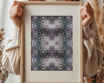 Geometric Abstract Wall Art, Kaleidoscopic Pattern Design, Boho Meditation Room Decor