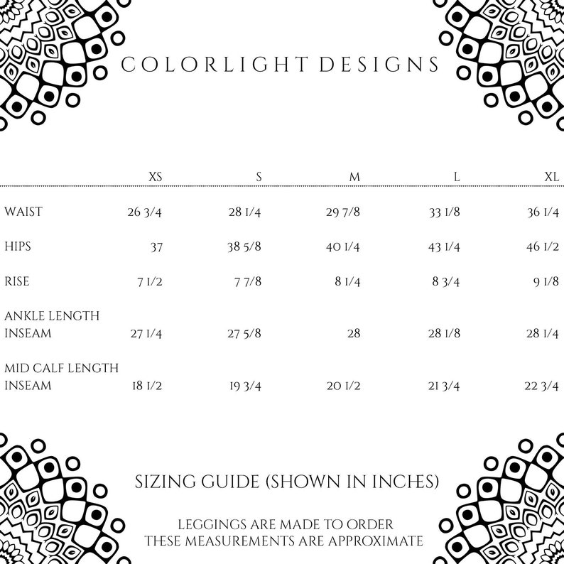 Mandala Pattern Tights Tribal Yoga Pants Boho Leggings