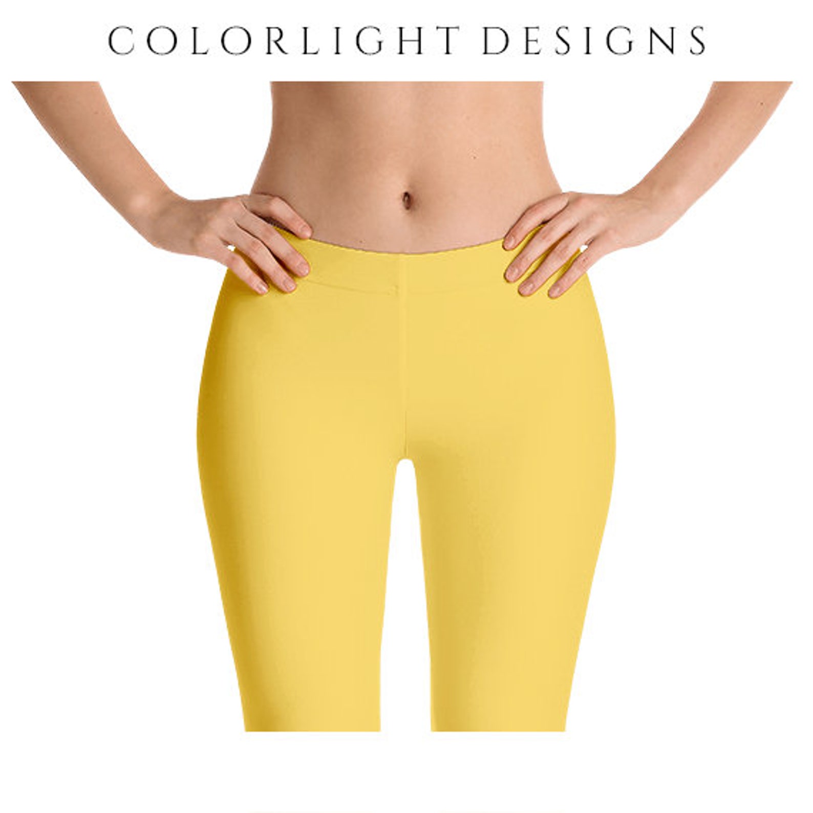 READY TO SHIP Mustard Yellow Leggings in Size Medium Yoga Etsy