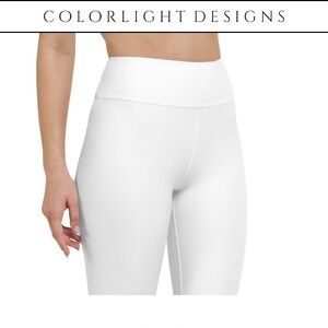 High Waist White Leggings for Women, Workout Leggings, Yoga