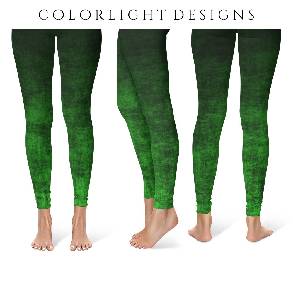 Green Ombre Leggings Yoga Pants Grunge Yoga Tights for Women Etsy