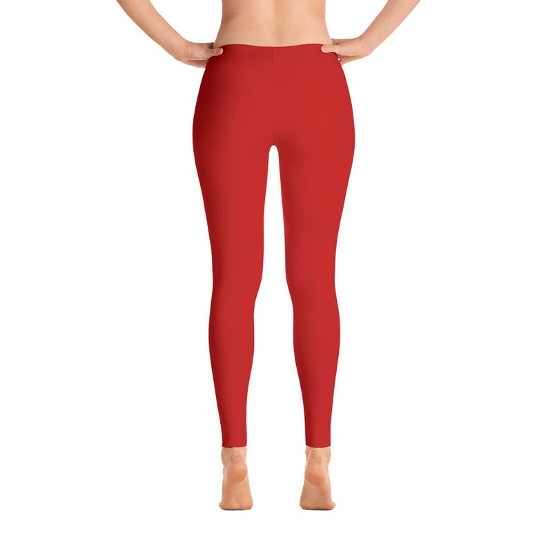 red yoga tights