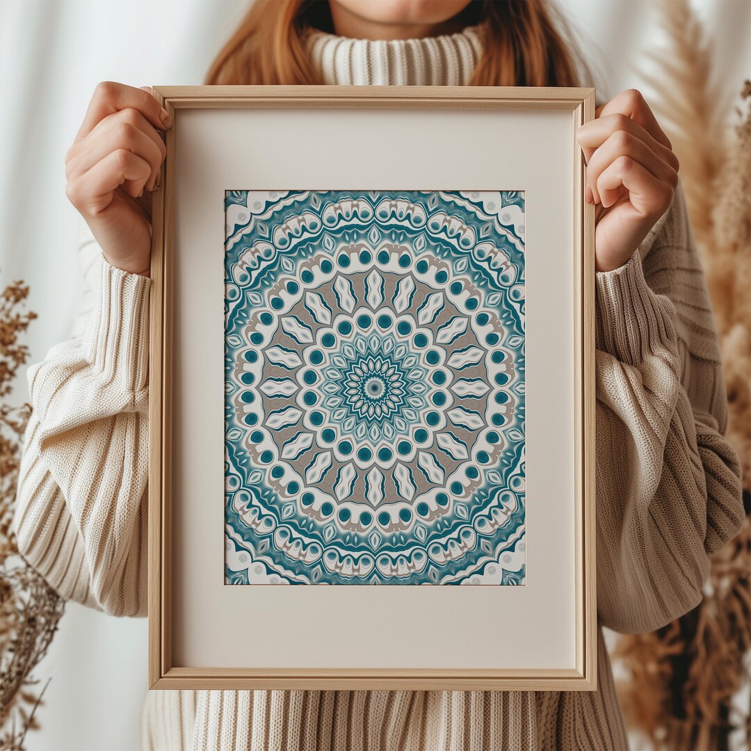 Blue Abstract Wall Art, Layered Circular Pattern, Flowing Pattern ...