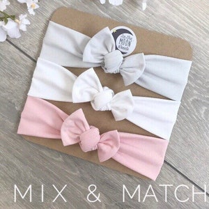 Mix & Match Baby Headbands and Bows | Baby Headband | Baby Girl Gift | Baby Shower | Bow | Hairbow | Ribbed Knit
