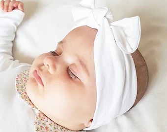 White Baby Headband / Baby Headband / Toddler Headband / Baby Shower / Baby Bow / Newborn Gift / Baby Gift / Pure White Headband