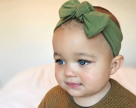 green baby headband