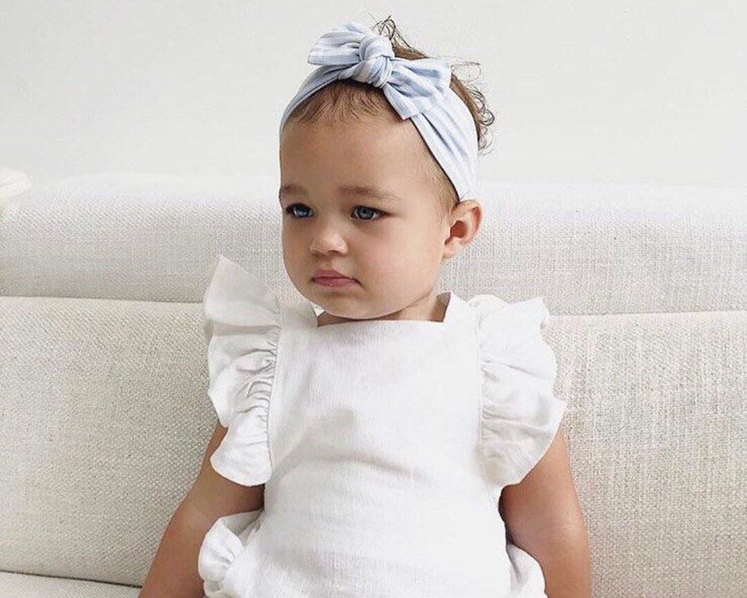 Blue Stripe Headband / Baby Headband/toddler Headband/baby Etsy