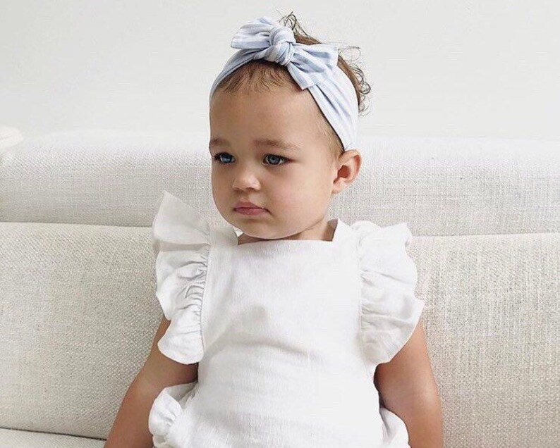 Blue Stripe Headband Baby HeadbandToddler HeadbandBaby ShowerBaby BowNewborn GiftBaby GiftBlue stripe Headband
