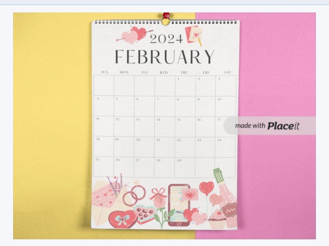 PRINTABLE February 2024 Calendar, Watercolor Floral Flower Year Planner ...