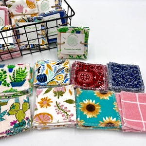 Reusable face wipes | make up remover pads | set of 6