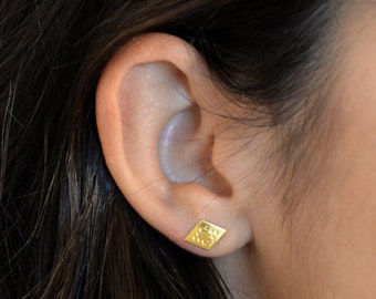 Evil Eye Stud Earrings - 18K Gold Plated, 925 Silver, Lucky Eye, Protection Earrings, Minimalist Earrings, Minimal Chic Earrings